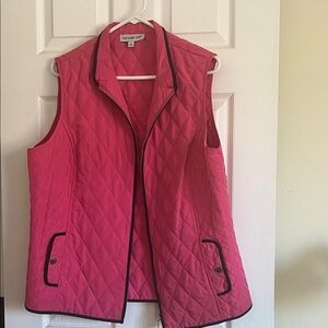 Hot pink and navy trimmed Quilted Vest